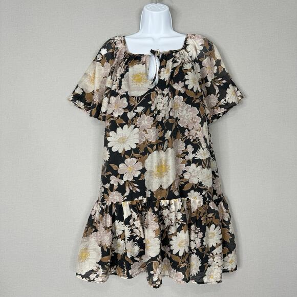 Abercrombie & Fitch Dresses & Skirts - Abercrombie & Fitch Womens Dress Small Gray Floaty Trapeze Mini Floral Sundress